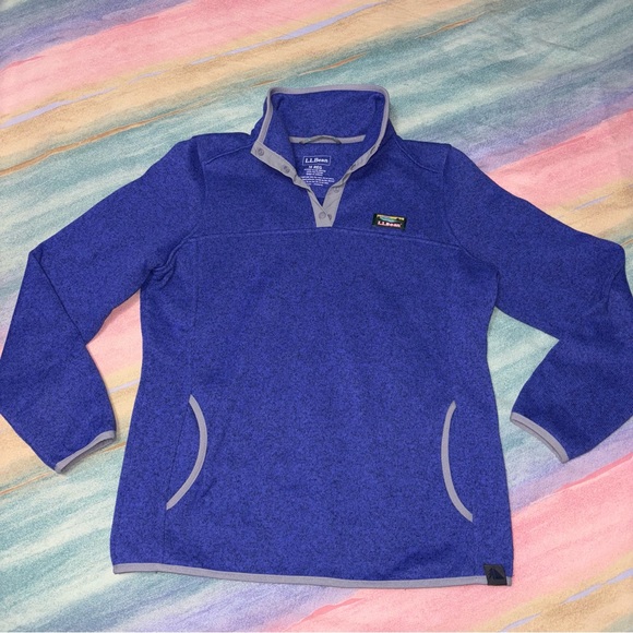L.L. Bean Women's Snap Fleece Pullover size M - Picture 1 of 6